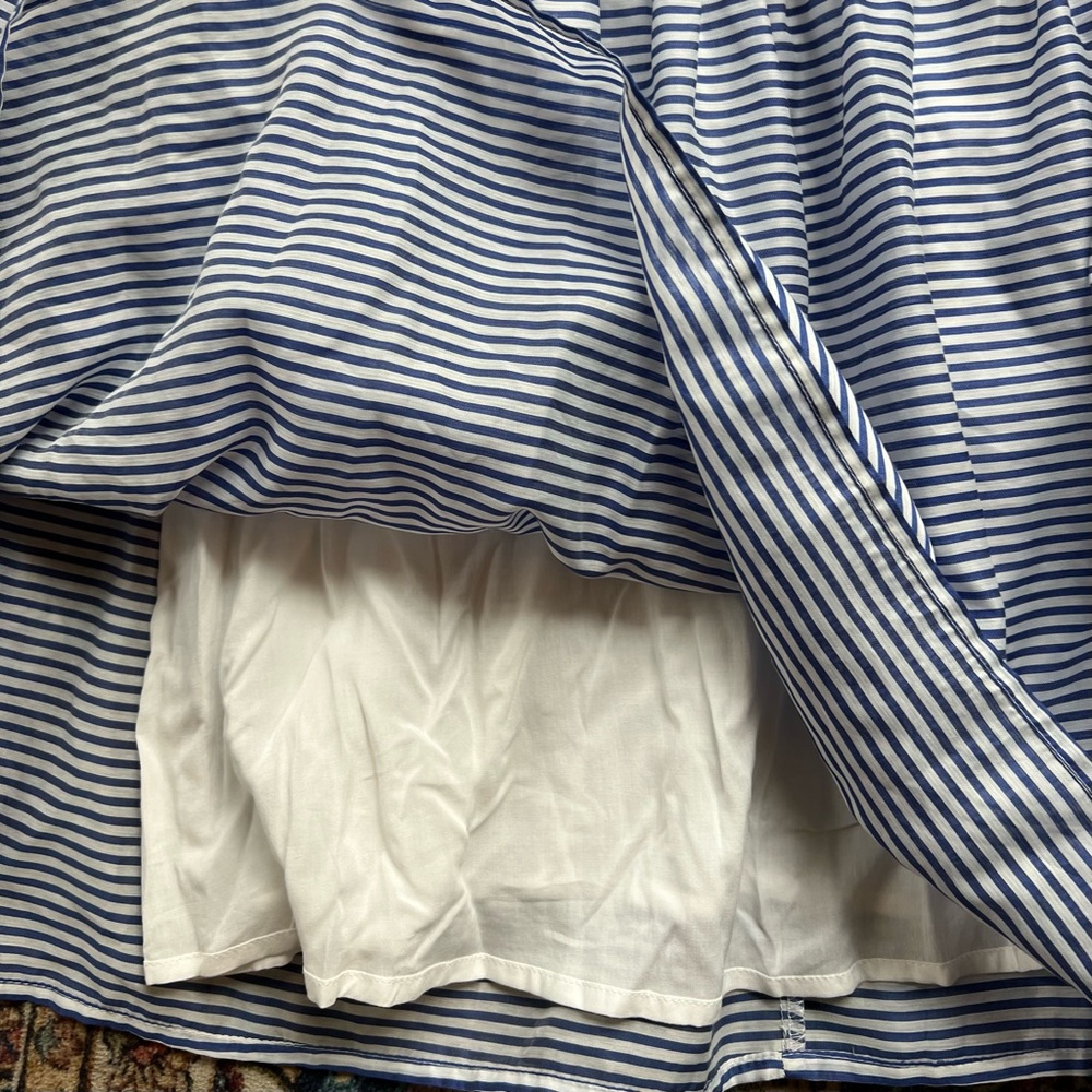 Gianni Bini Blue Ruffled Tiered striped bow strap Maxi Sundress, NWOT, size 6 - Picture 3 of 6
